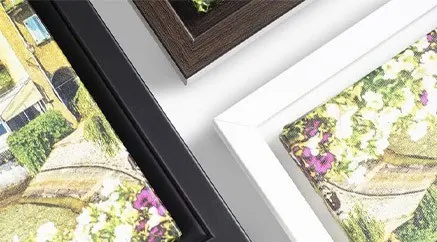 Family canvas print in a living room